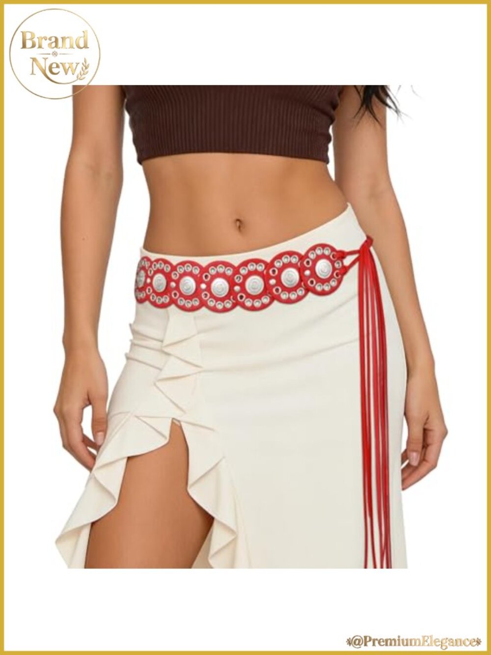 Women's Wide Disc Concho PU Leather Western Belt Boho Cowgirl